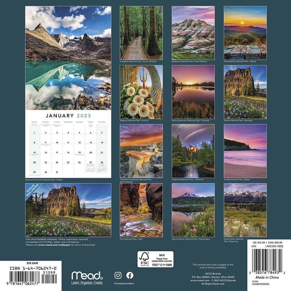 National-Parks-2023-Wall-Calendar - Calendars.com