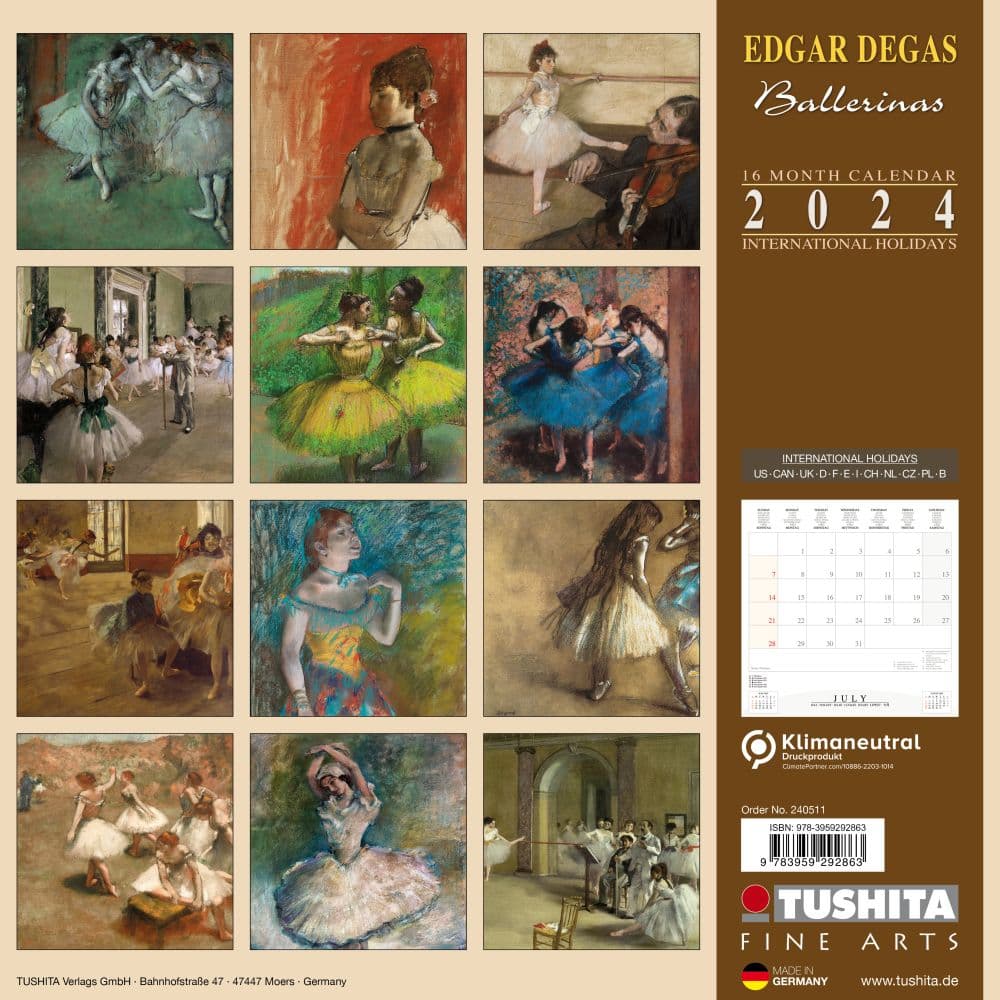 Degas Ballerinas 2024 Wall Calendar First Alternate Image width=&quot;1000&quot; height=&quot;1000&quot;