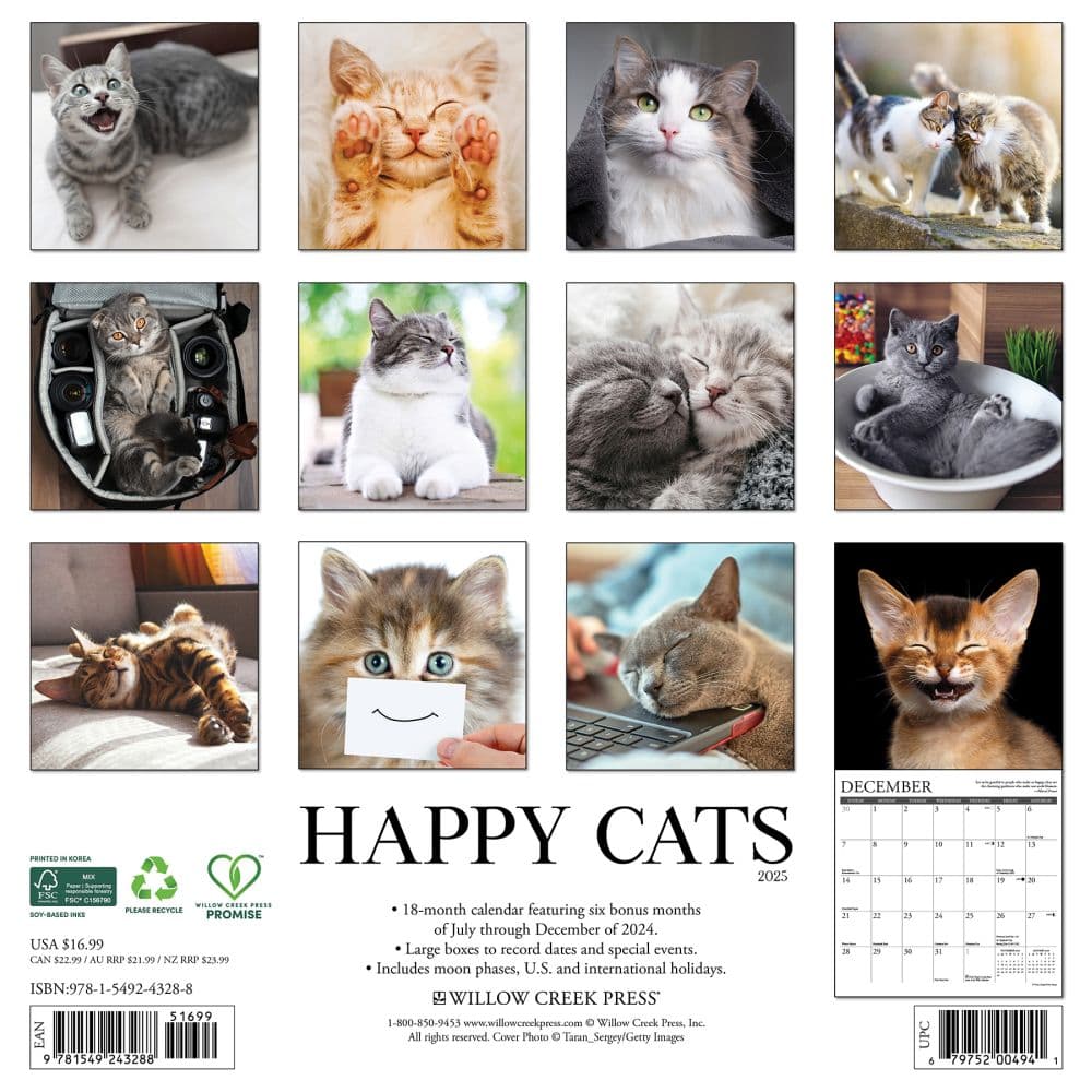 Happy Cats 2025 Wall Calendar First Alternate Image width="1000" height="1000"