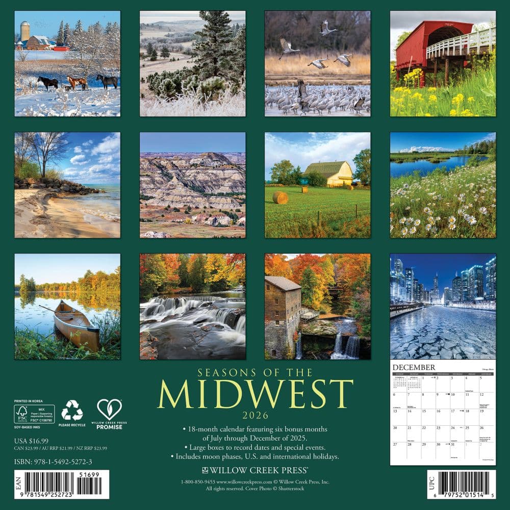 Seasons of the Midwest 2026 Wall Calendar First Alternate Image