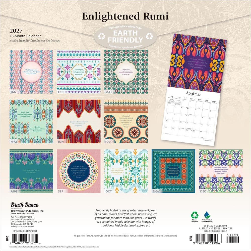 Enlightened Rumi 2027 Wall Calendar First Alternate Image