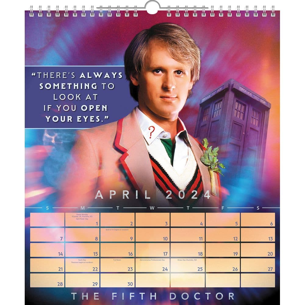 Doctor Who Special Edition Poster 2024 Wall Calendar April
