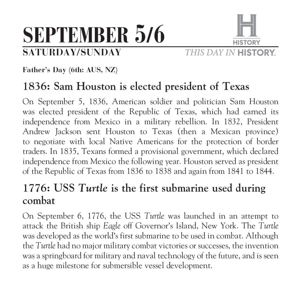 History Channel This Day in History 365 Facts 2027 Desk Calendar Third Alternate Image