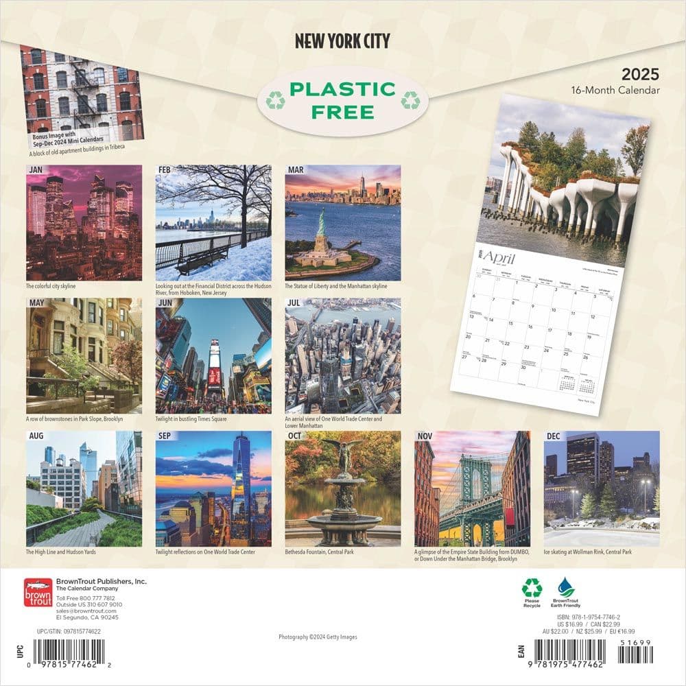 New York City 2025 Wall Calendar First Alternate Image width=&quot;1000&quot; height=&quot;1000&quot;