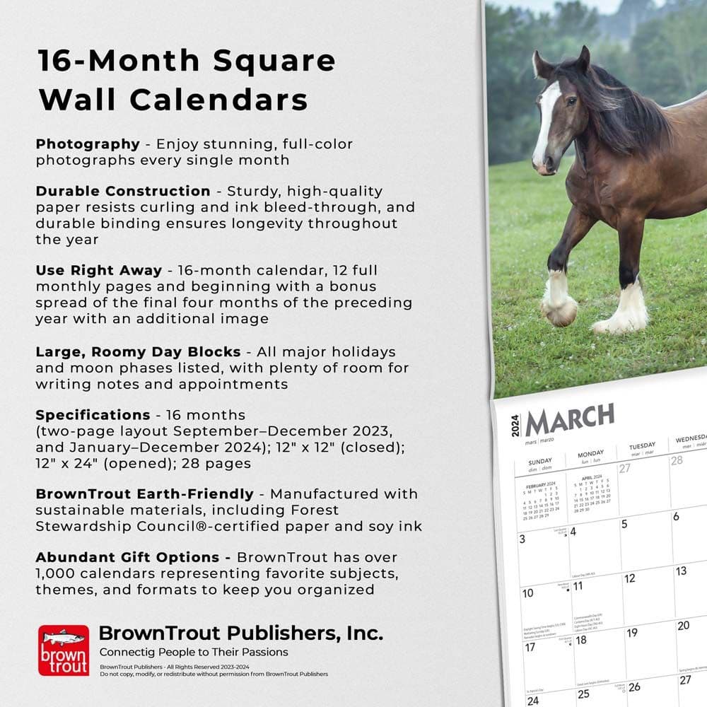 Clydesdales 2024 Wall Calendar