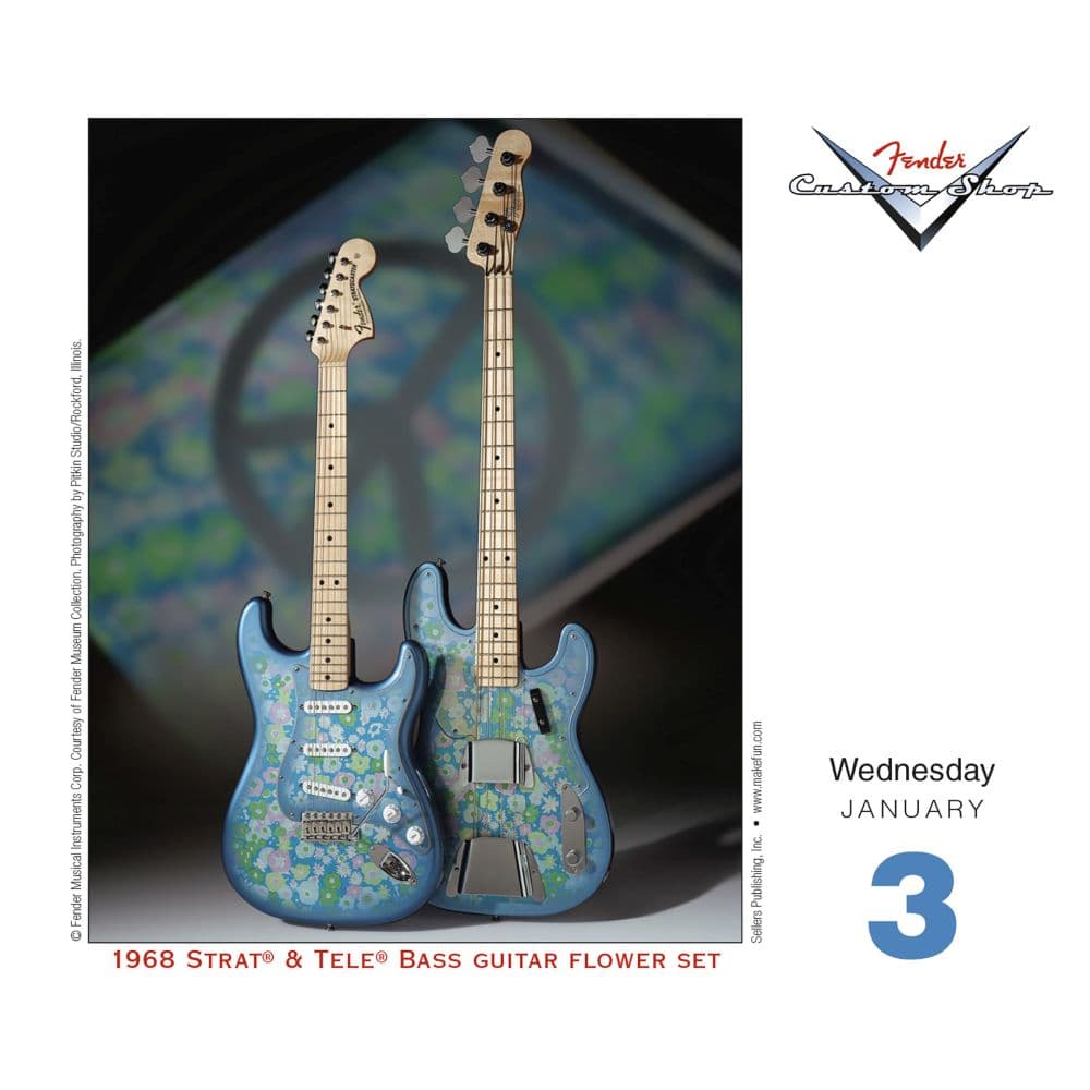 Fender Custom Shop Guitars 2024 Desk Calendar