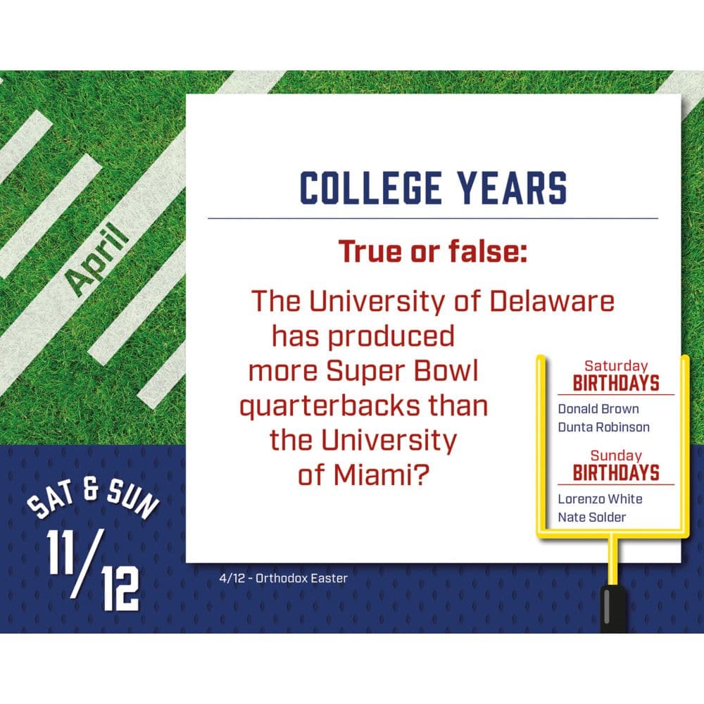 Football Trivia 2026 Desk Calendar Third Alternate Image
