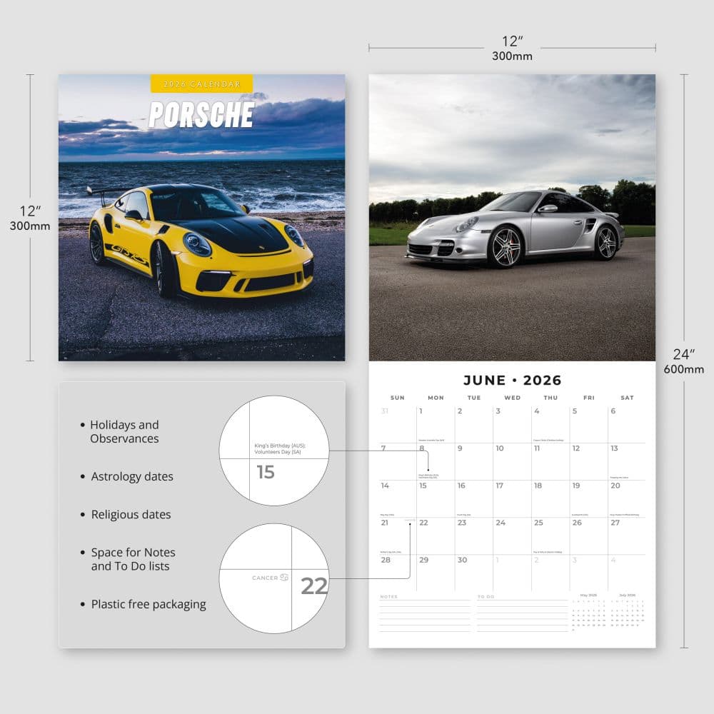 Porsche 2026 Wall Calendar Fourth Alternate Image