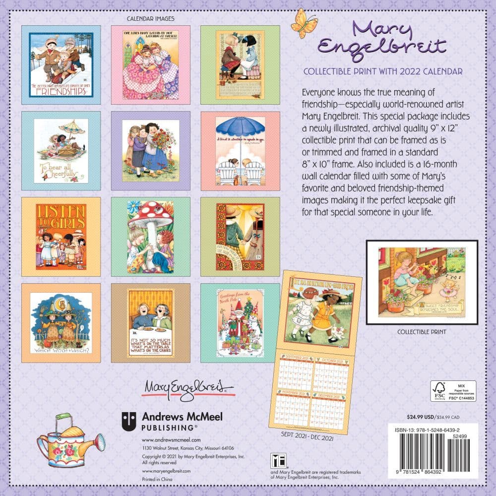Mary Engelbreits 2022 Collectible Print With Wall Calendar - Calendars.com
