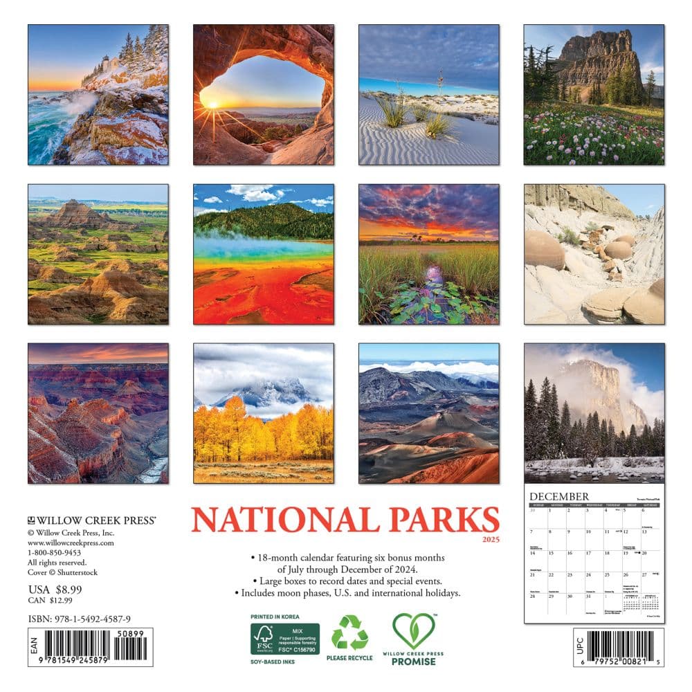 National Parks 2025 Mini Wall Calendar First Alternate Image width=&quot;1000&quot; height=&quot;1000&quot;