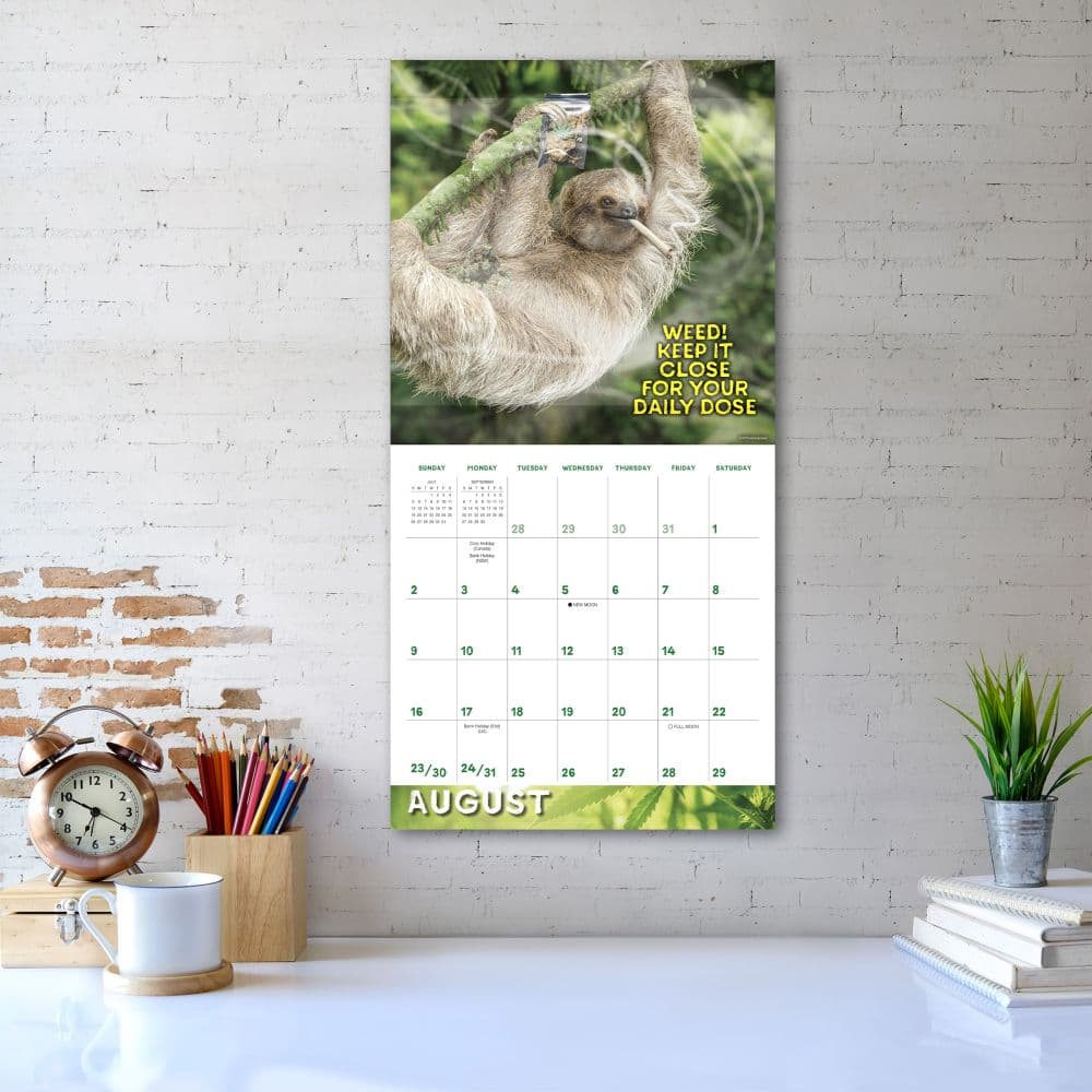 Stoner Sloths 2026 Wall Calendar Fourth Alternate Image