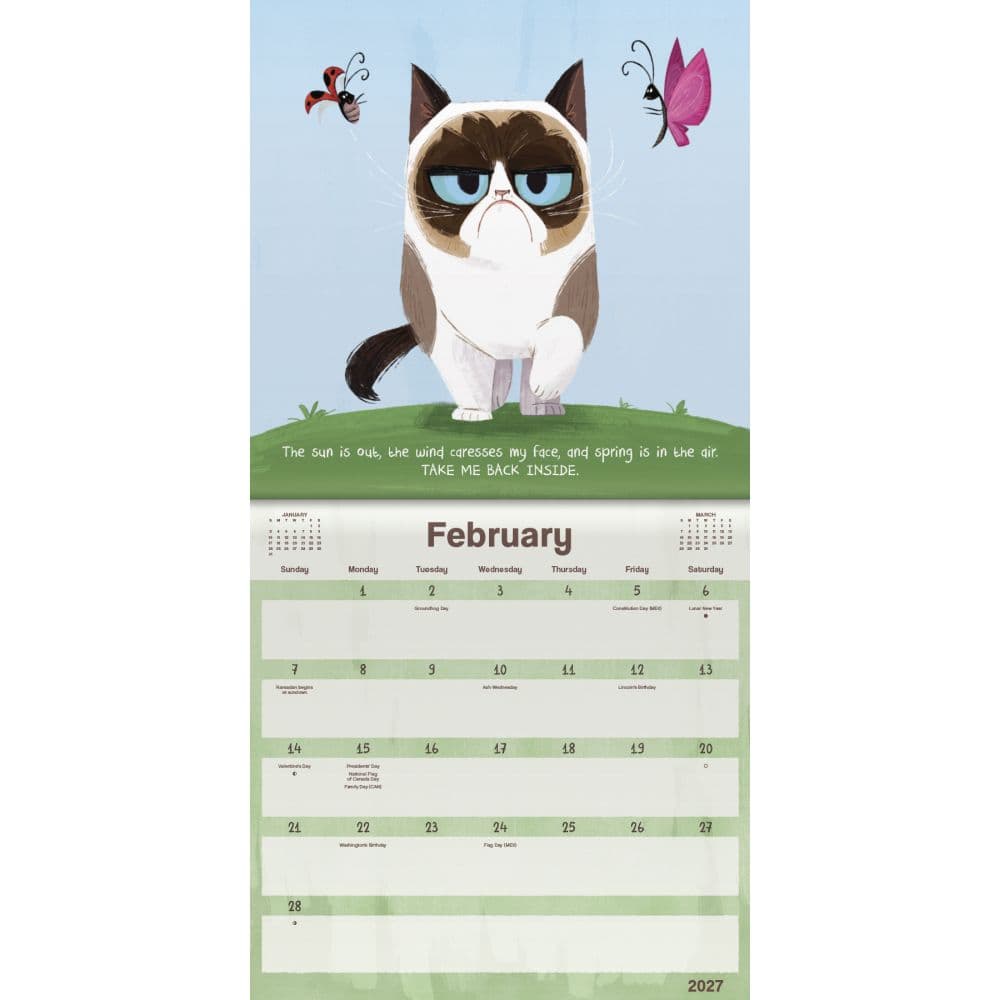 Grumpy Cat 2027 Mini Wall Calendar Third Alternate Image