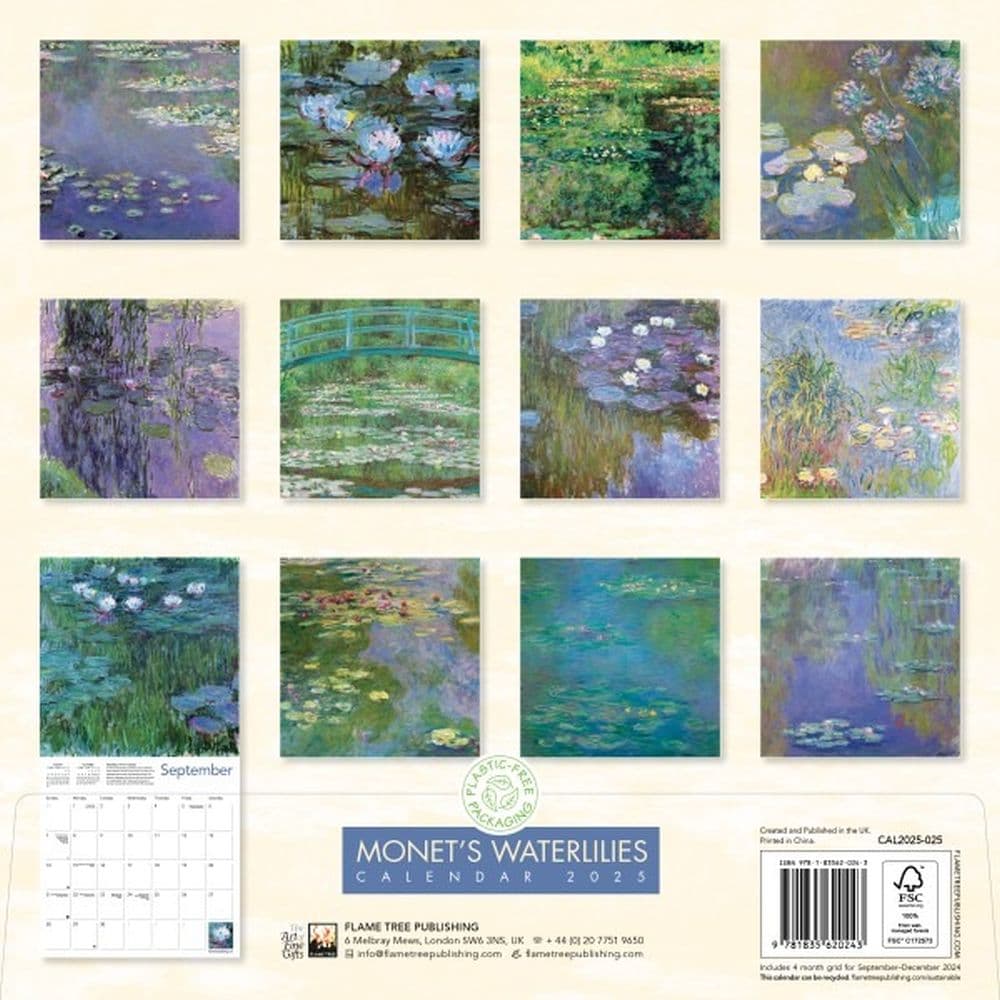 Monet Water Lilies 2025 Wall Calendar First Alternate Image