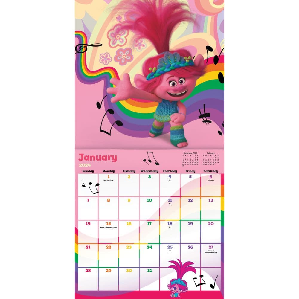 Trolls 3 2024 Wall Calendar Second Alternate Image width=&quot;1000&quot; height=&quot;1000&quot;