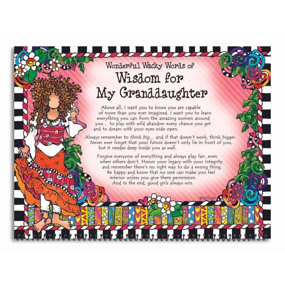 My Incredible Granddaughter Do Not Let Anyone Dull Your Sparkle 2026 Wall Calendar by Suzy Toronto Fourth Alternate Image