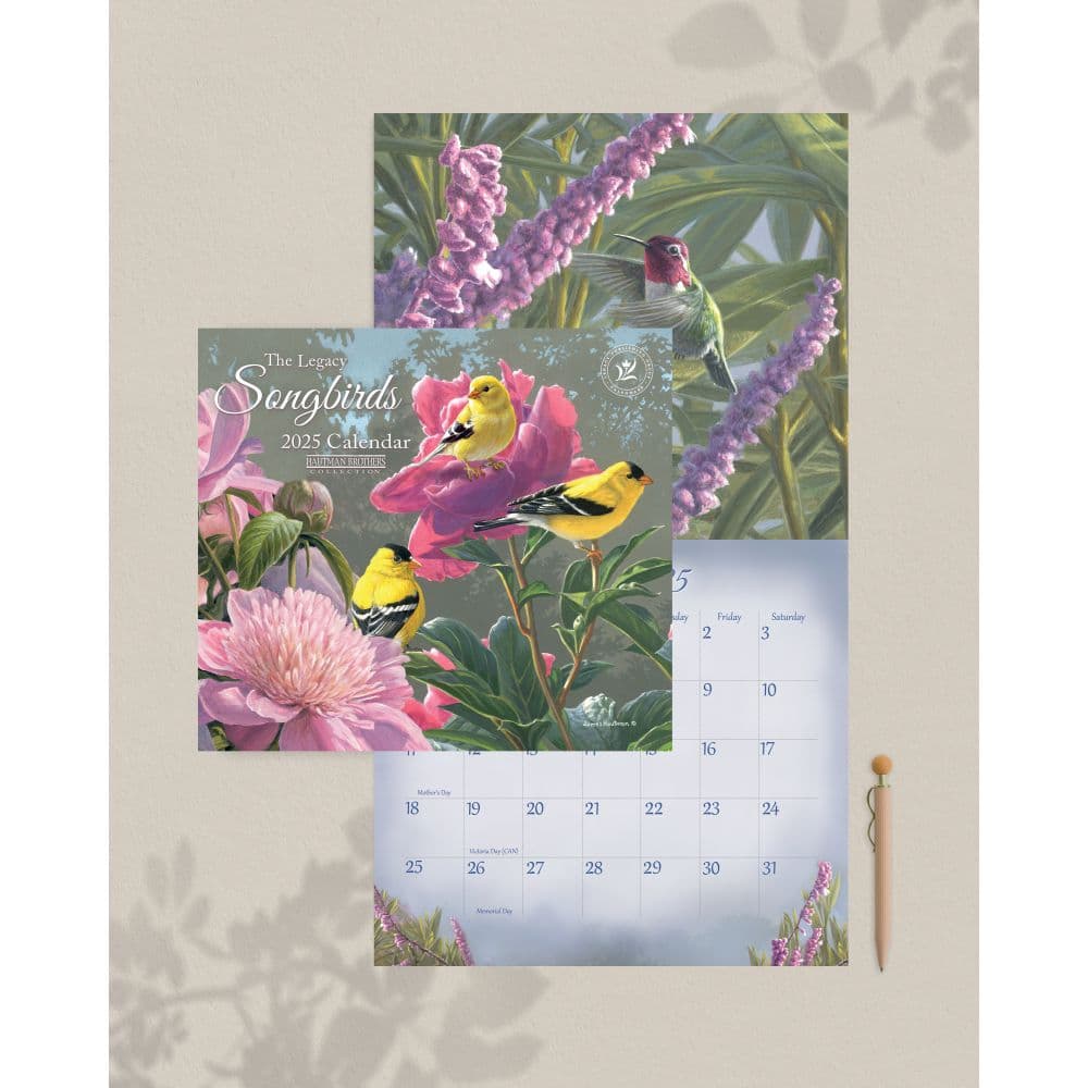Songbirds by Hautman Brothers 2025 Wall Calendar