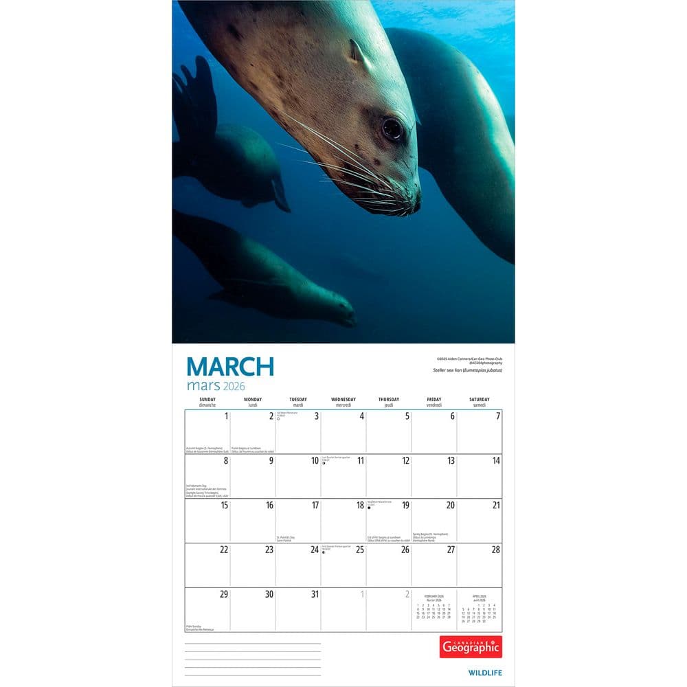 Wildlife 2026 Wall Calendar Second Alternate Image