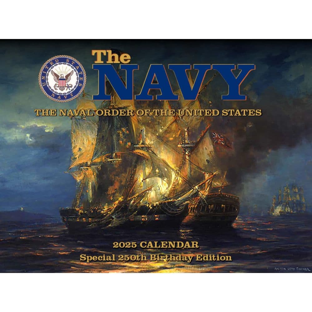 Navy 2025 Wall Calendar Main Product Image width="1000" height="1000"