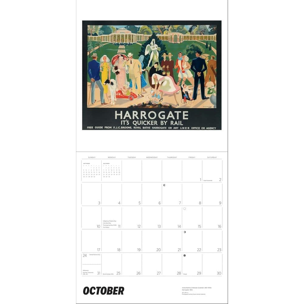 England by Rail Vintage Travel Posters 2027 Wall Calendar Fourth Alternate Image