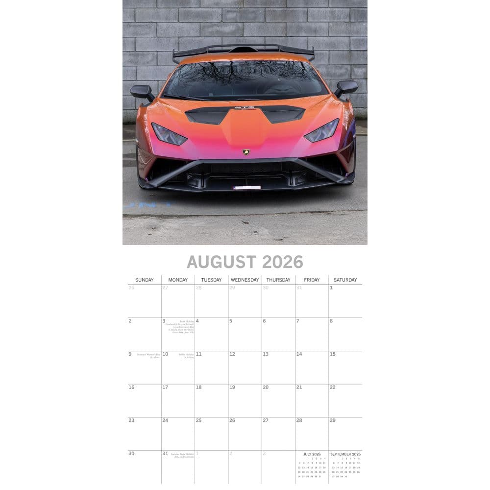 Lamborghini 2026 Wall Calendar Third Alternate Image