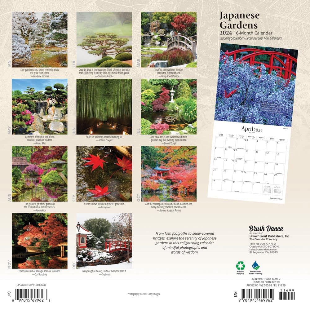 Japanese Gardens 2024 Wall Calendar