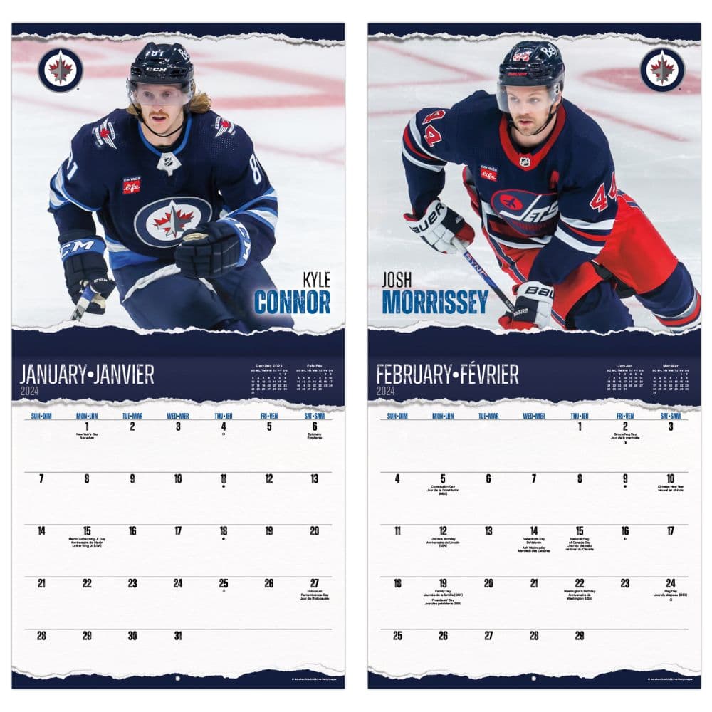 NHL Winnipeg Jets 2024 Wall Calendar Alt4