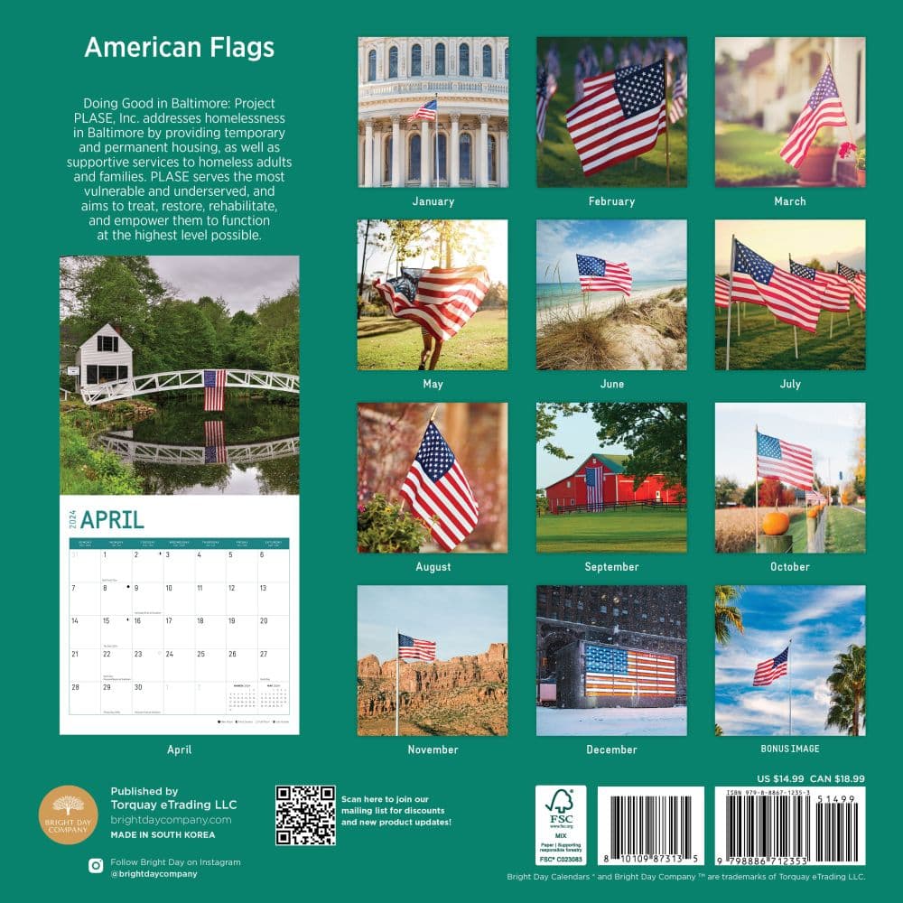 American Flags 2024 Wall Calendar First Alternate Image width=&quot;1000&quot; height=&quot;1000&quot;