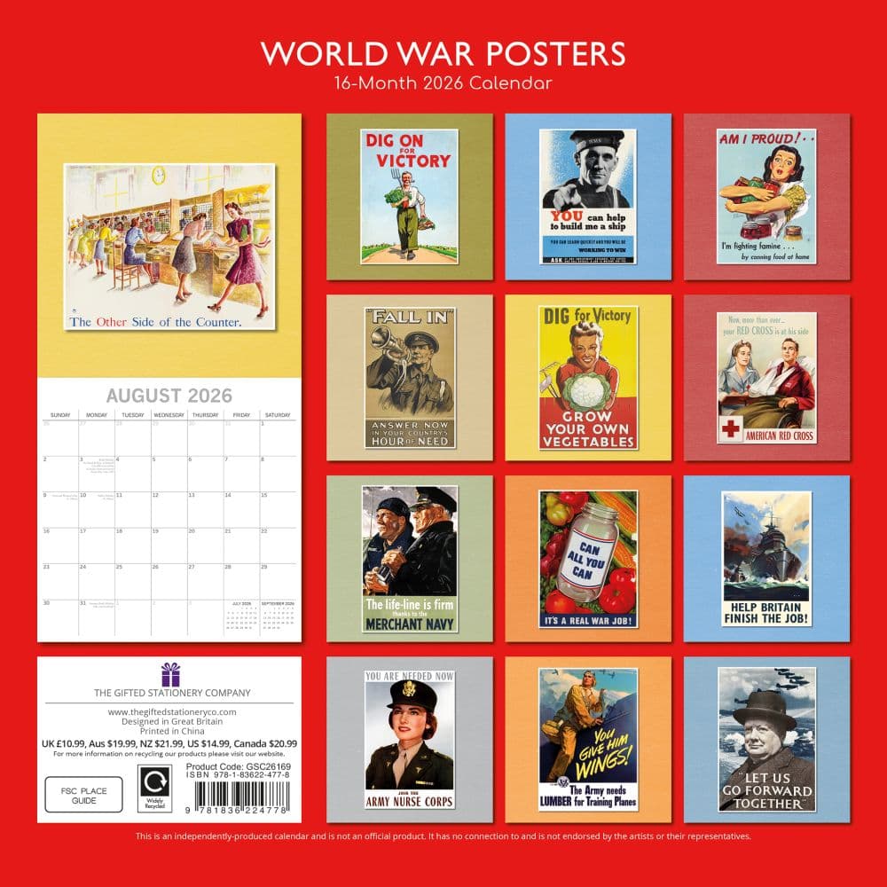 World War Posters 2026 Wall Calendar First Alternate Image