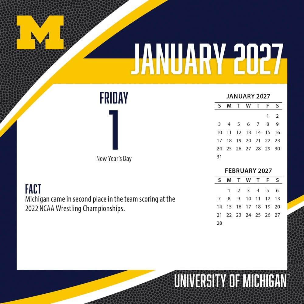 Michigan Wolverines 2027 Desk Calendar Second Alternate Image