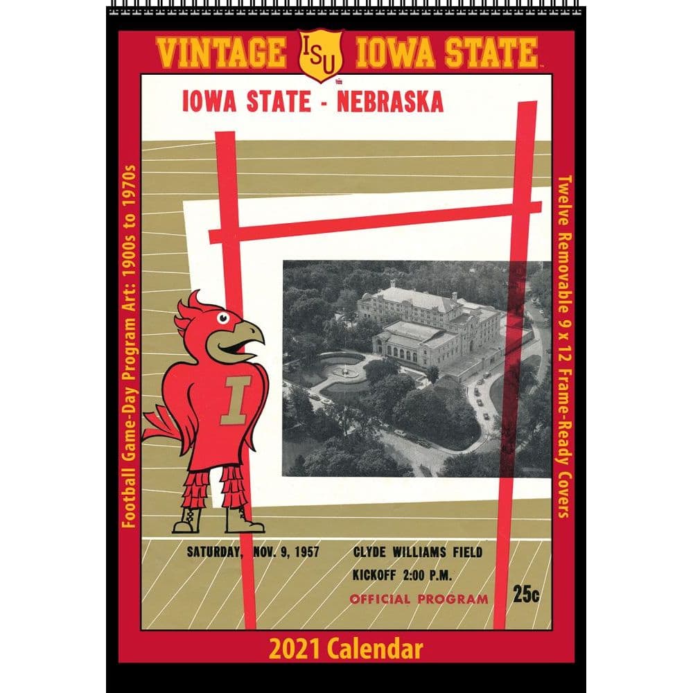 Iowa State Vintage Football Wall Calendar