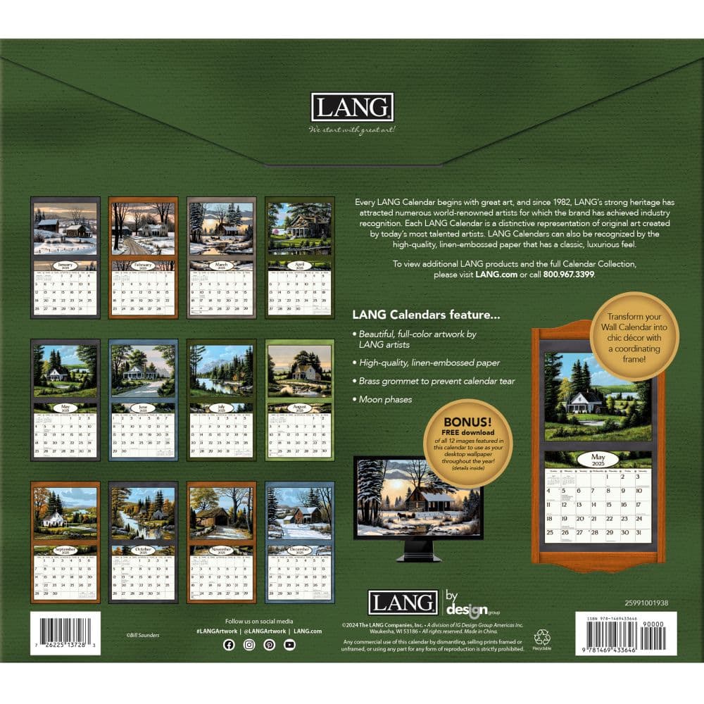 Road Home by Bill Saunders 2025 Wall Calendar