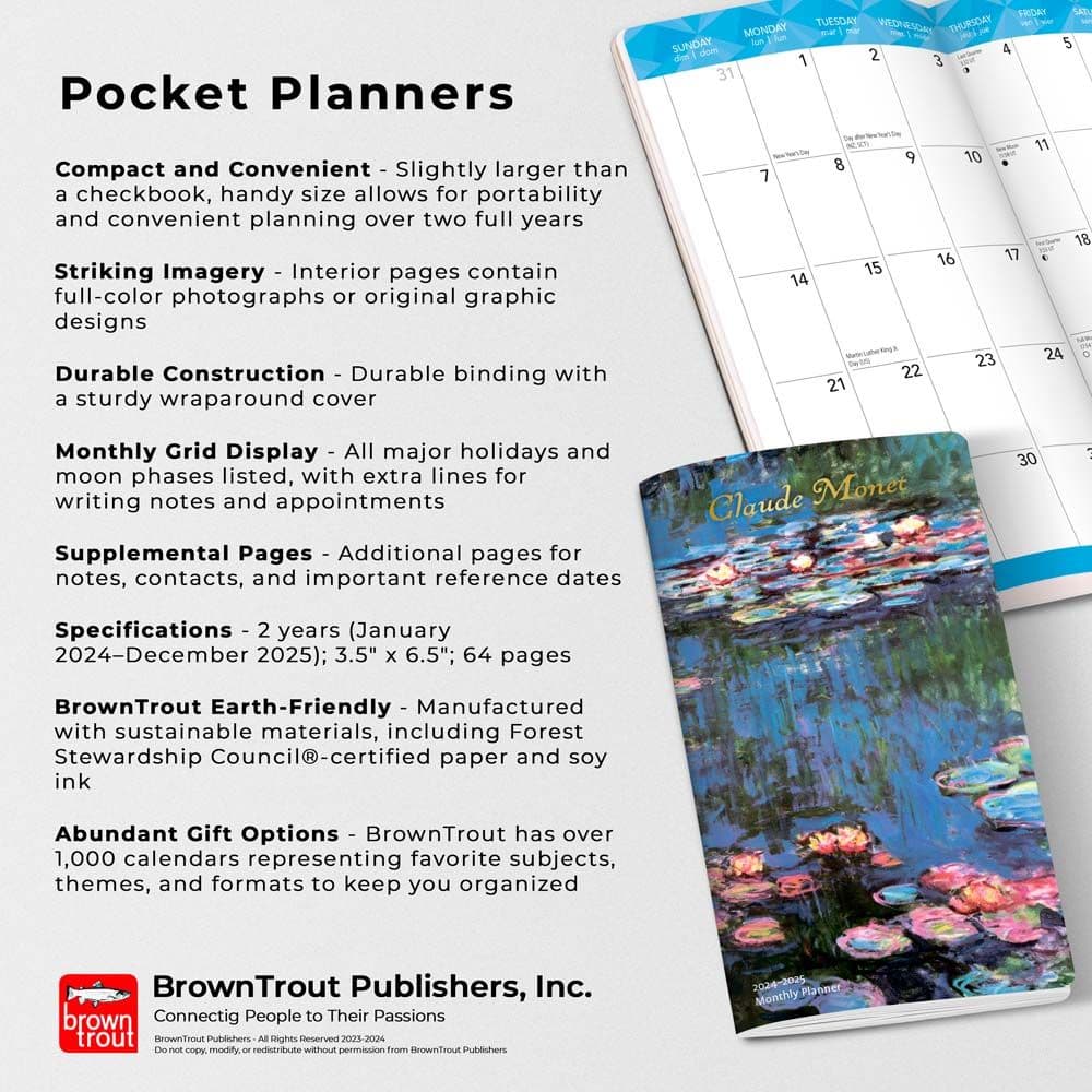 Monet 2 Year 2024 Pocket Planner Fourth Alternate Image width=&quot;1000&quot; height=&quot;1000&quot;