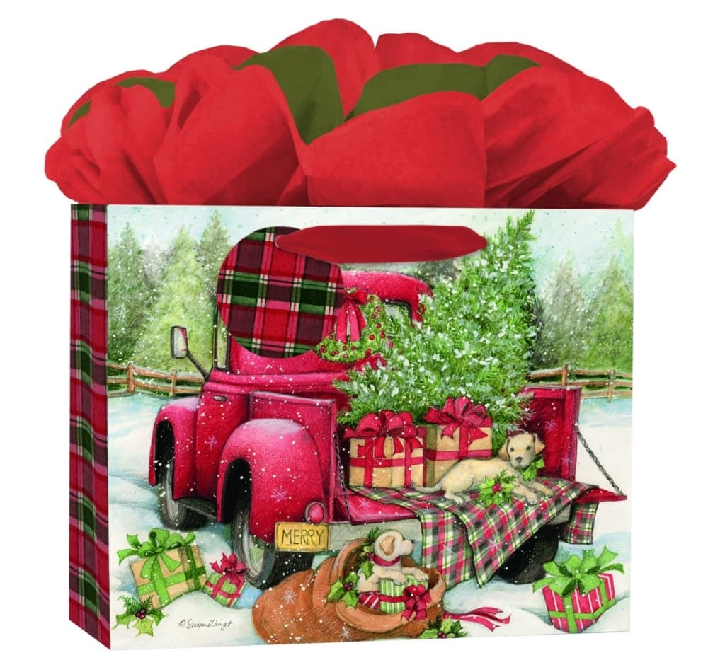 Santa&#39;s Truck Medium GoGo Gift Bag by Susan Winget Main Image