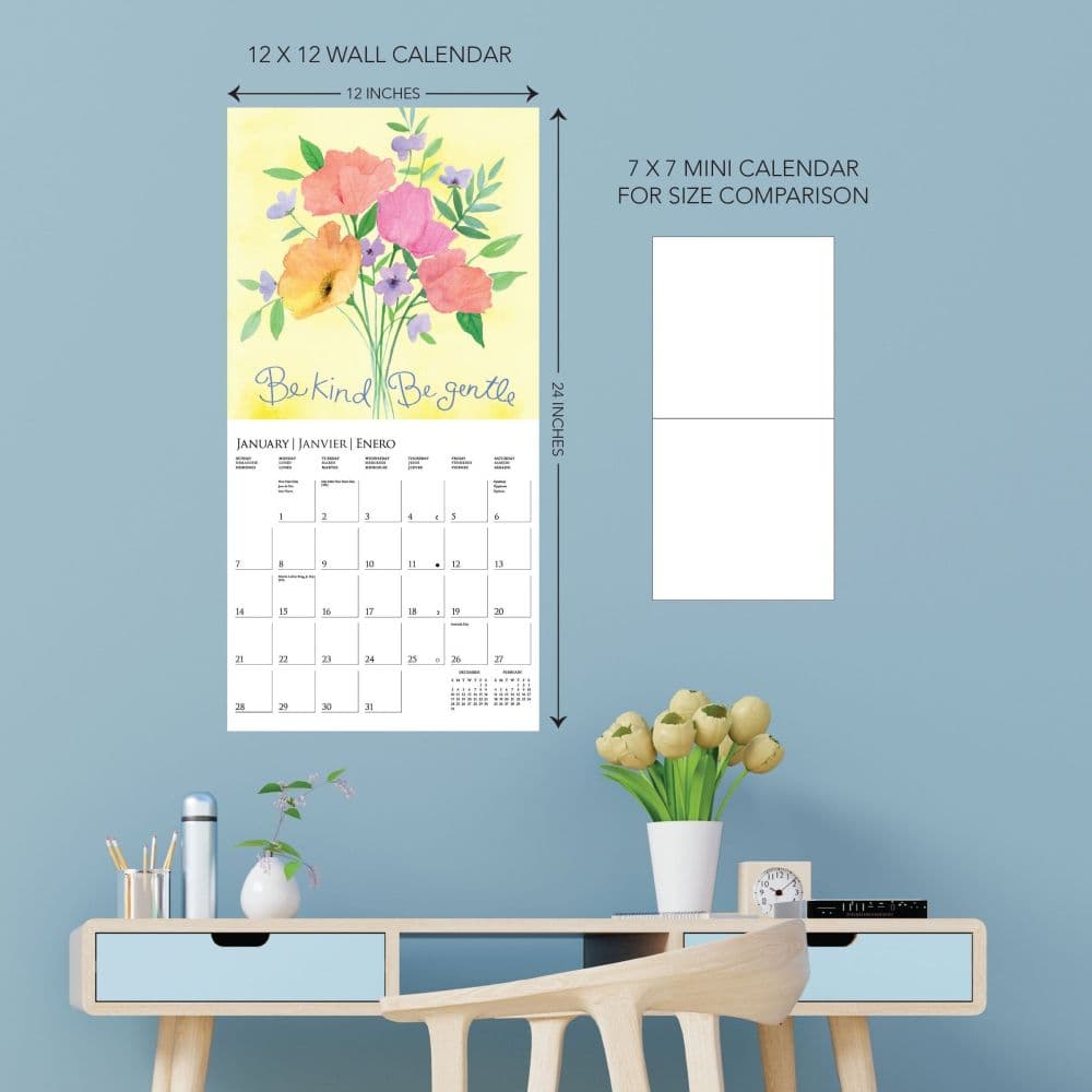 Live Love Laugh 2025 Wall Calendar on a wall