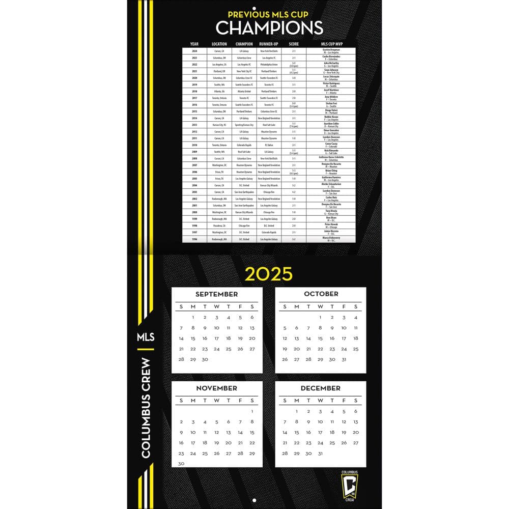 MLS Columbus Crew FC 2026 Wall Calendar Second Alternate Image