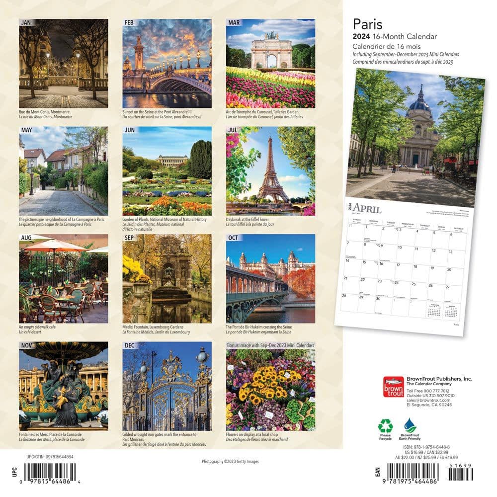 Paris 2024 Wall Calendar