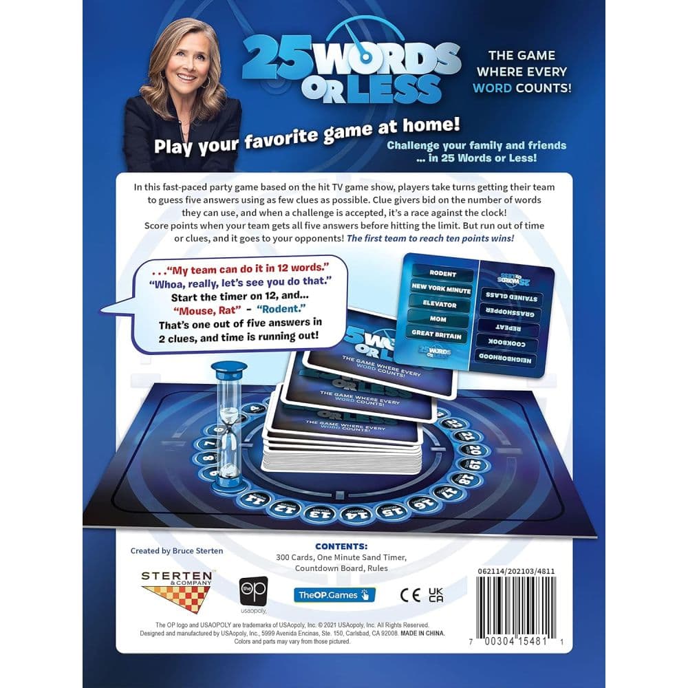 25 Words or Less Game back of box