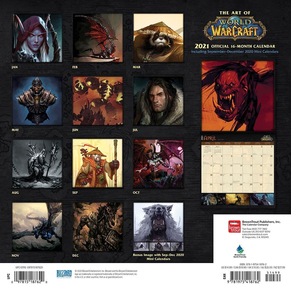 World Of Warcraft Event Calendar 2023 World Of Warcraft Wall Calendar - Calendars.com