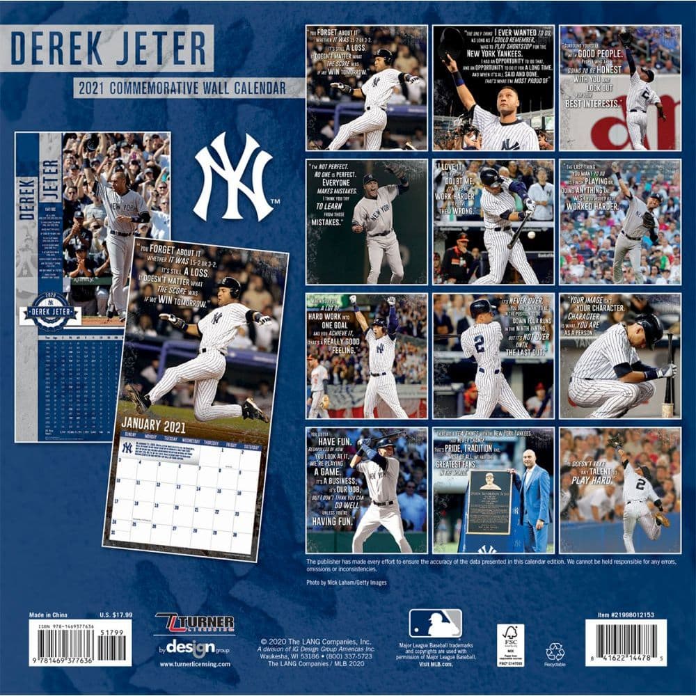 Derek Jeter 2021 Calendar 