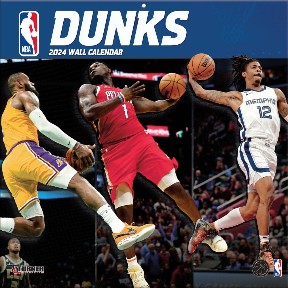 NBA Dunks 2025 Wall Calendar