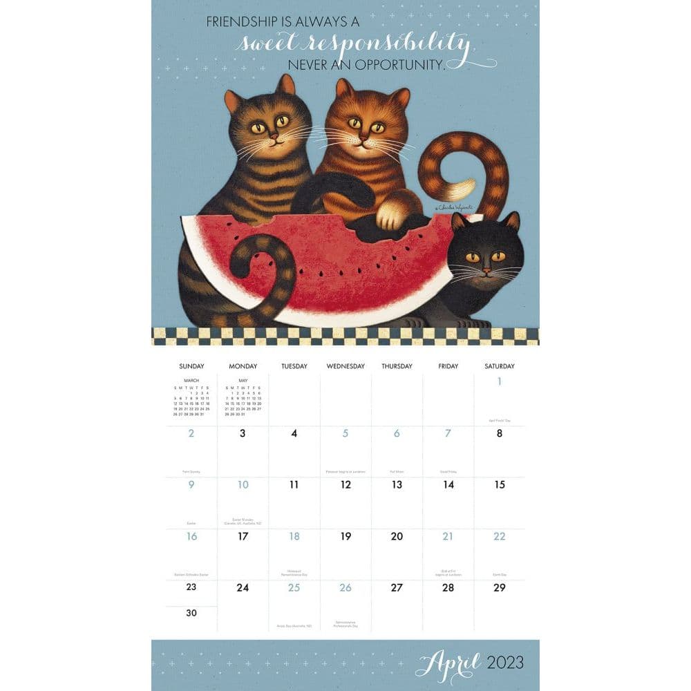Charles Wysocki Cat Tales Amcal 2023 Wall Calendar Calendars