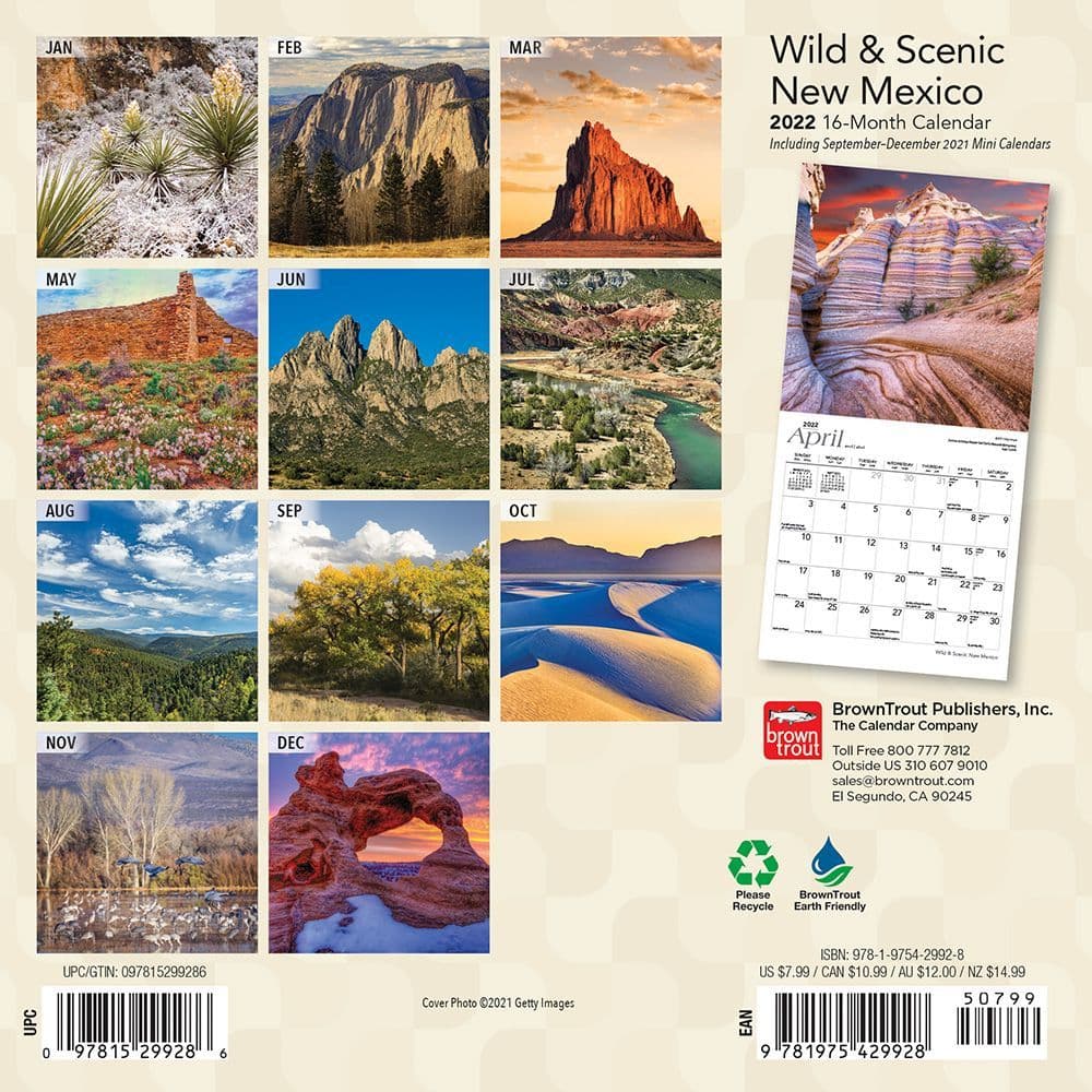 New Mexico Wild And Scenic 2022 Mini Wall Calendar - Calendars.com