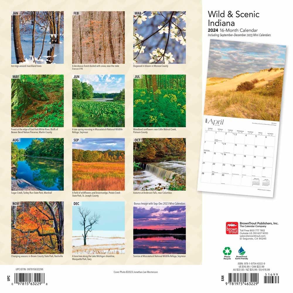 Indiana Wild and Scenic 2024 Wall Calendar