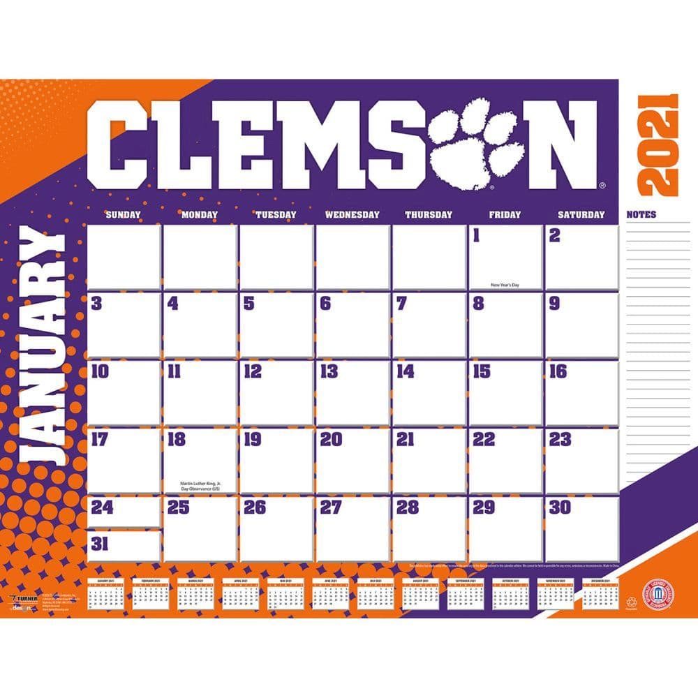 Clemson Fall 2025 Calendar - Olga Tiffie