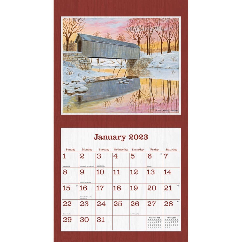 Covered Bridge 2023 Wall Calendar - Calendars.com