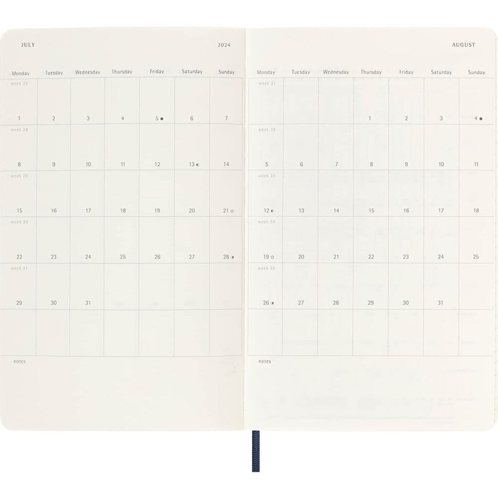 Moleskine Large Blue Weekly 2024 Planner