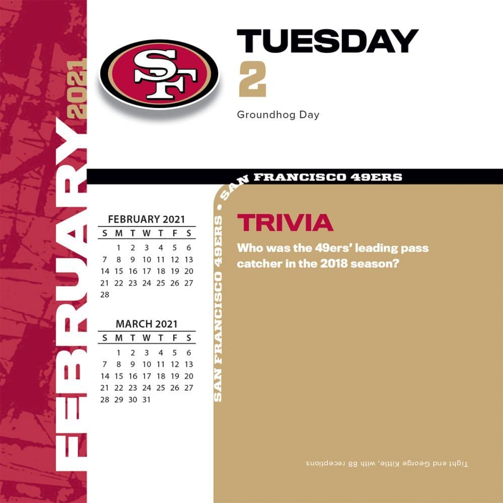 San Francisco 49ers Desk Calendar Calendars Com