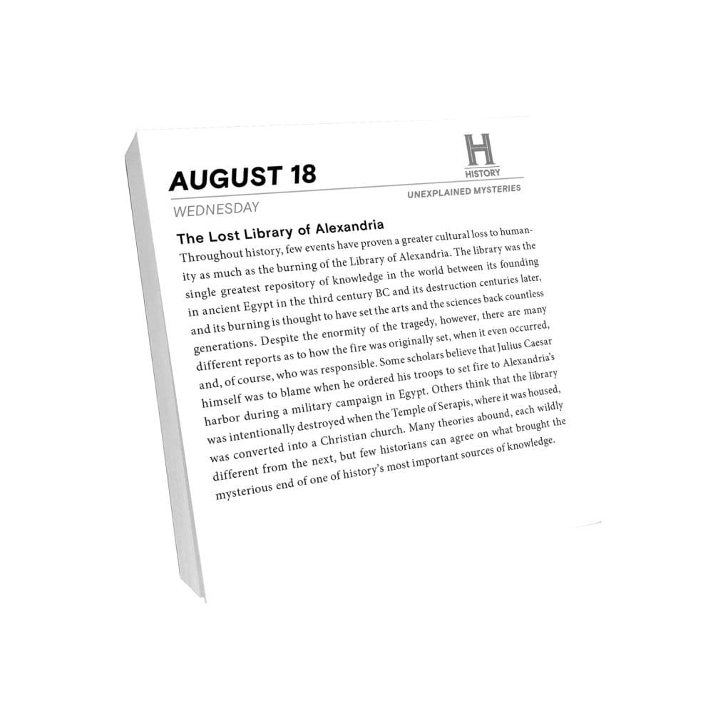 History Channel 365 Days of Unexplained Mysteries 2027 Desk Calendar Third Alternate Image