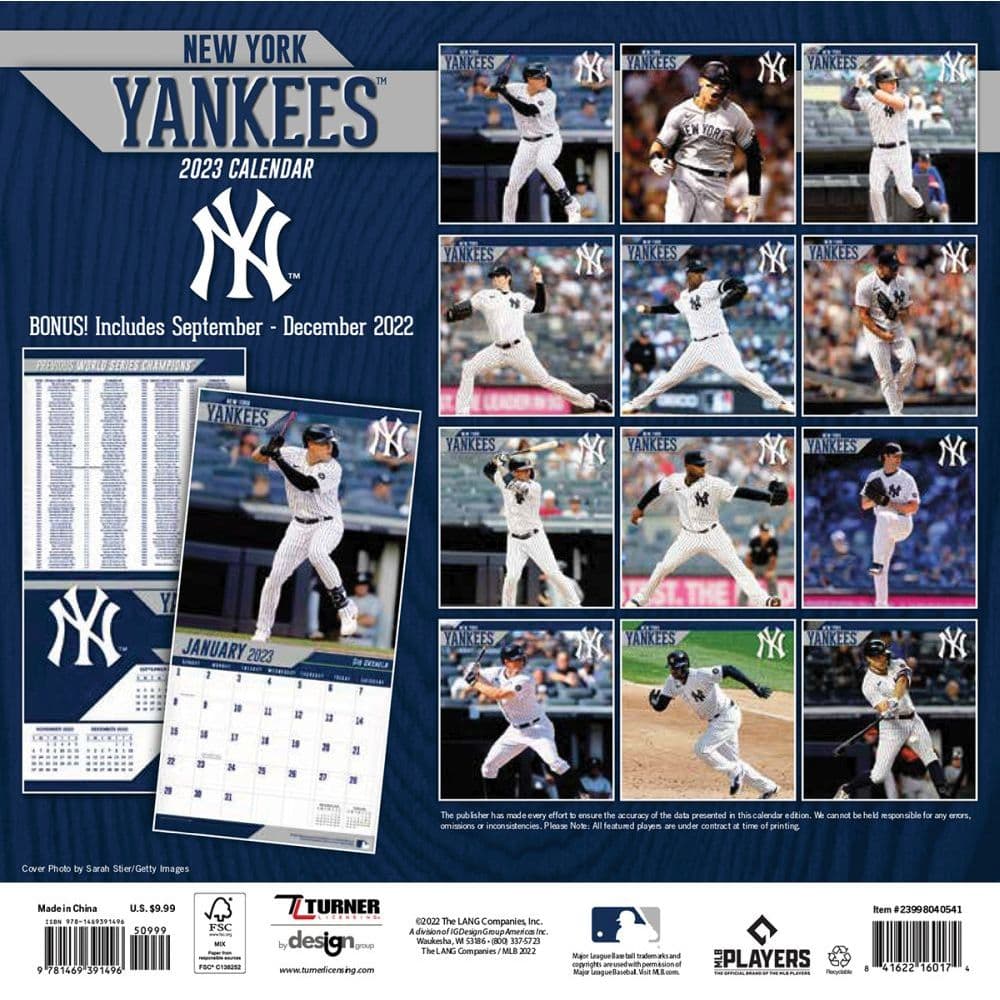 MLB New York Yankees 2023 Mini Wall Calendar