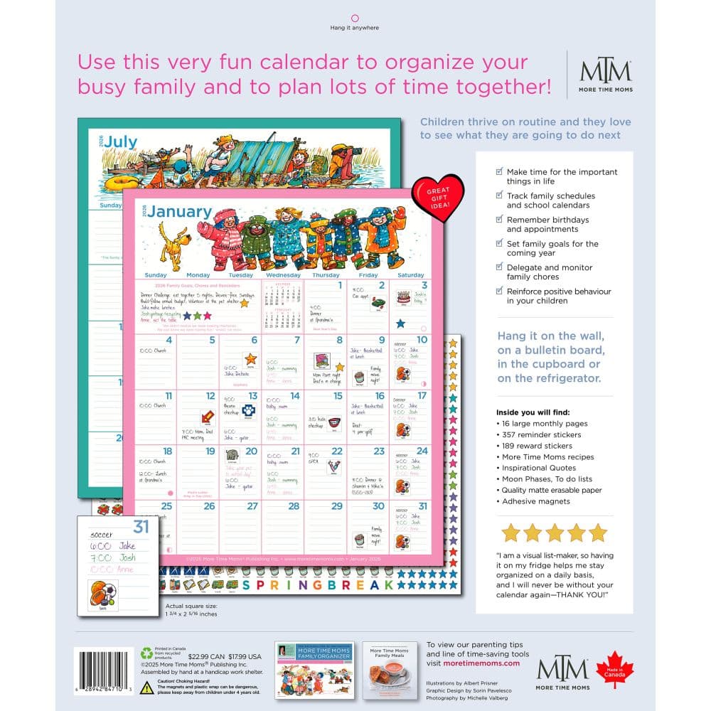 More Time Moms Fridge Calendar 2026 Magnetic Calendar First Alternate Image